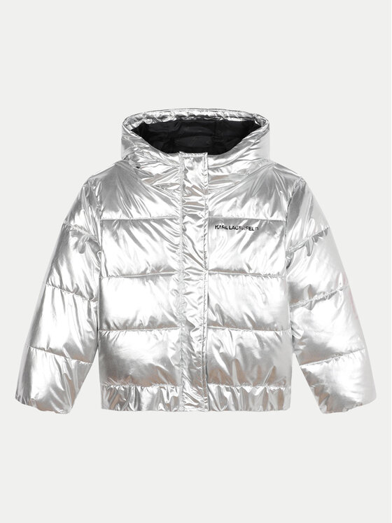 Karl Lagerfeld Kids Karl Lagerfeld Kids Kurtka zimowa Z30233 S Srebrny Regular Fit