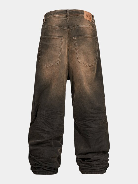 MADE BY SOCIETY MADE BY SOCIETY Spodnie materiałowe Umber - P17391 Brązowy Basic Fit