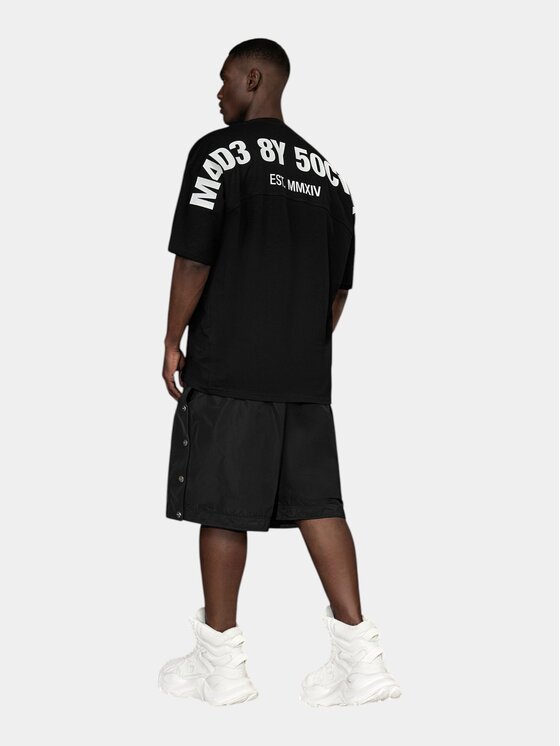 MADE BY SOCIETY MADE BY SOCIETY T-Shirt Tricou SOCIETY ARC - T17177 Czarny Basic Fit