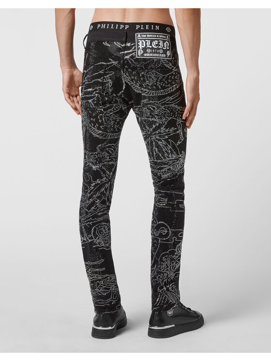 PHILIPP PLEIN PHILIPP PLEIN Džínsy 7563 Čierna Straight Leg