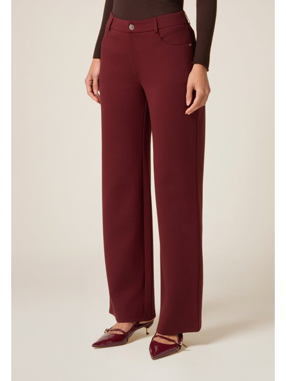 Oltre Oltre Spodnie materiałowe P829J002386N036 Bordowy Baggy Fit