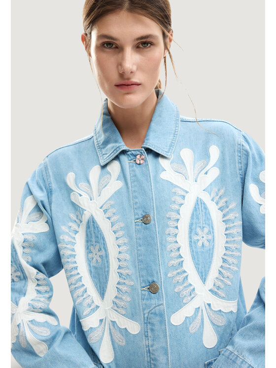 Desigual Desigual Τζιν μπουφάν CHAQ_BORDER Μπλε Casual Fit
