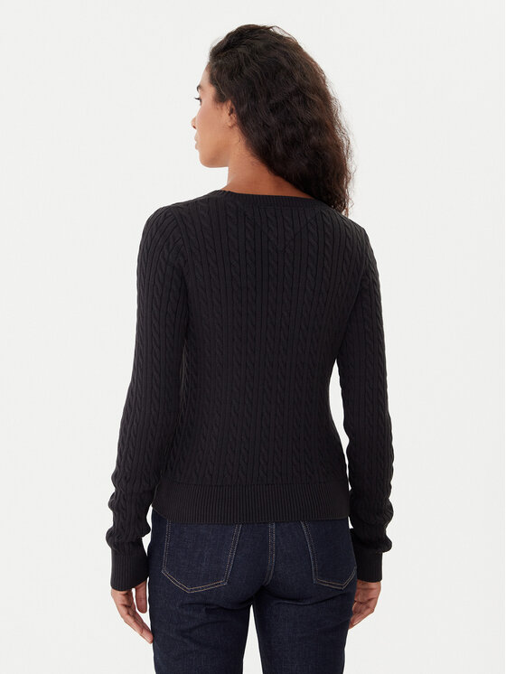 Tommy Jeans Tommy Jeans Pullover Cable Essential DW0DW22165 Schwarz Regular Fit
