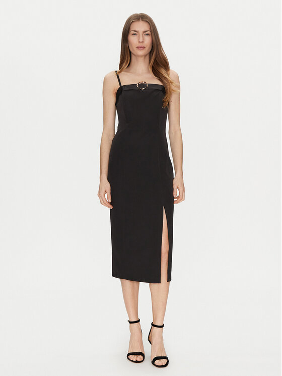 Rinascimento Rinascimento Kokteiļkleita CFC0122399003 Melns Regular Fit