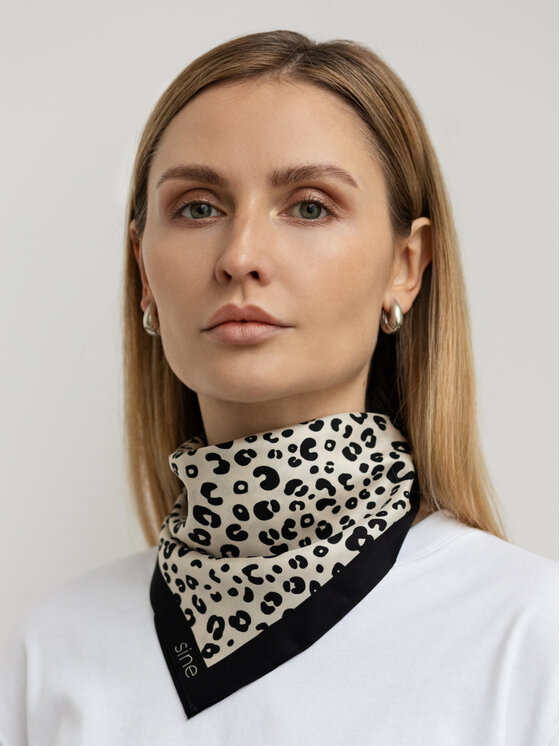 Sine Silk Sine Silk Apaszka jedwabna 53 MOTYW ZWIERZĘCY Écru