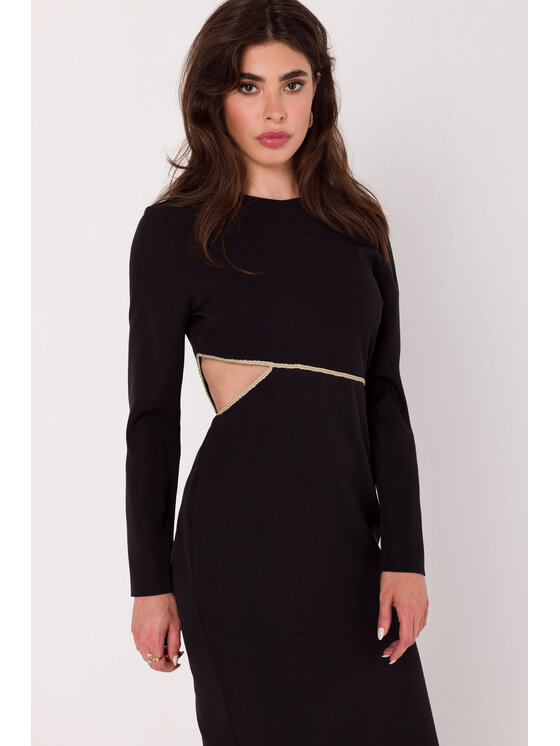 Makover Makover Každodenní šaty K180 Černá Modern Fit