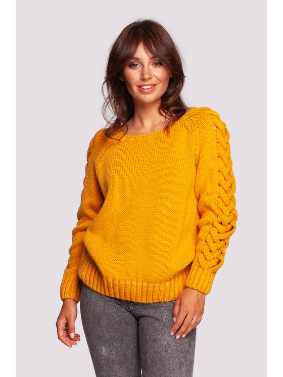 BeWear BeWear Sveter BK090 Žltá Comfortable Fit