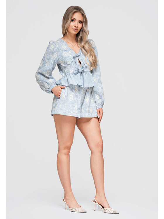 Ombre Ombre Szorty materiałowe OW-ST-E0012 Niebieski Relaxed Fit