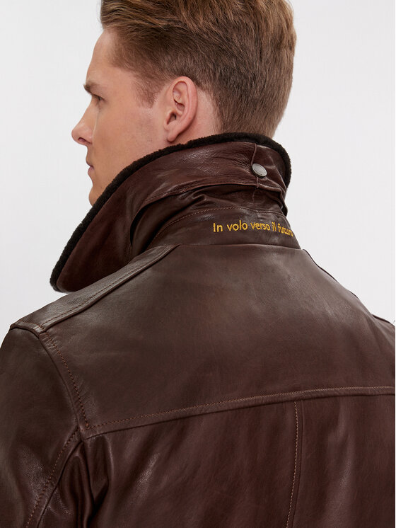 Aeronautica Militare Aeronautica Militare Nahkjope 232PN933PL147 Pruun Regular Fit