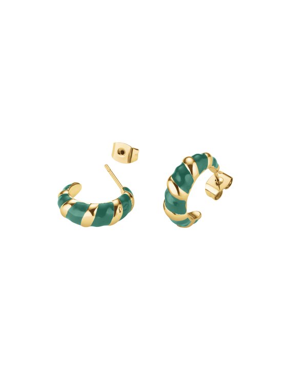 Rosefield Rosefield Kolczyki Emerald Croissant Hoops Złoty