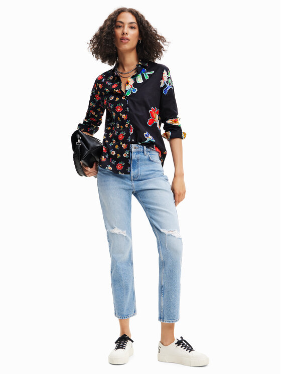 Desigual Desigual Marškiniai Singapur 23SWCW36 Juoda Regular Fit