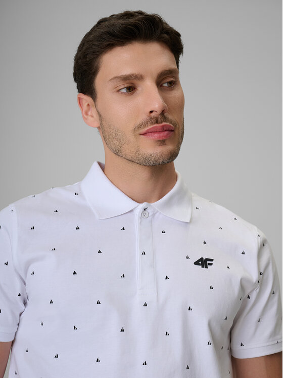 4F 4F Polo COMMERCIAL Biały Regular Fit