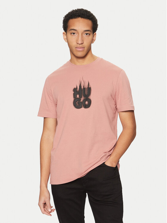 HUGO HUGO Футболка Dalayer 50535363 Рожевий Regular Fit