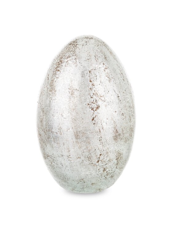 MIAhome MIAhome Figurka srebrne jajko z ceramiki 27,5x17 cm MONNI Srebrny
