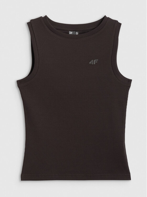4F 4F Tank top ESSENTIAL 3 Brązowy ciemny Slim Fit