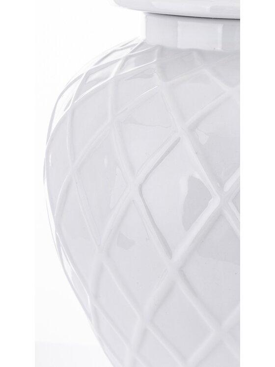 MIAhome MIAhome Pojemnik Amfora z pokrywą 51x26 cm ANFOR - II Biały