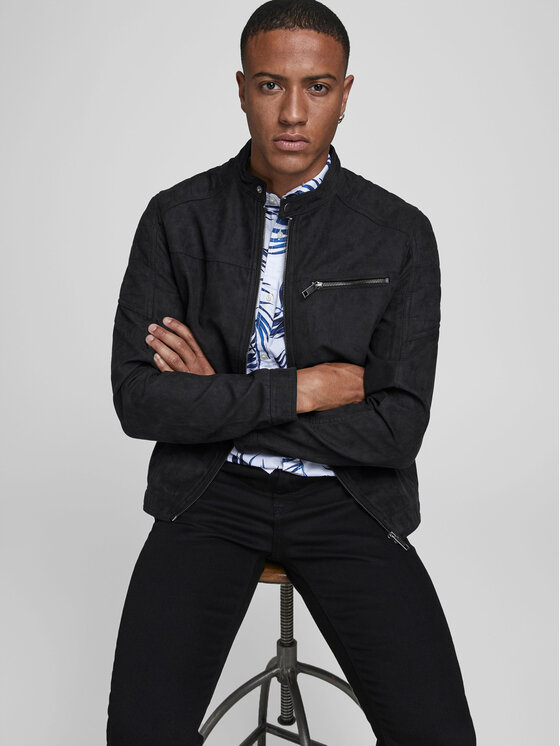 Jack&Jones Jack&Jones Geacă din imitație de piele Rocky 12147218 Negru Regular Fit