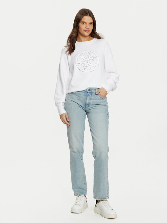 Guess Guess Μπλούζα W5RR40 Z26I2 Λευκό Regular Fit