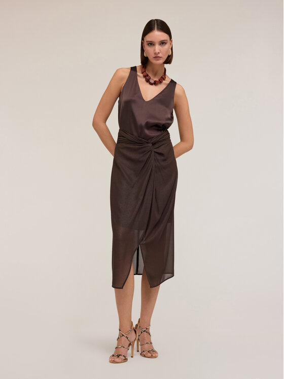 Motivi Motivi Spódnica midi 1225Q001073N022 Brązowy Regular Fit