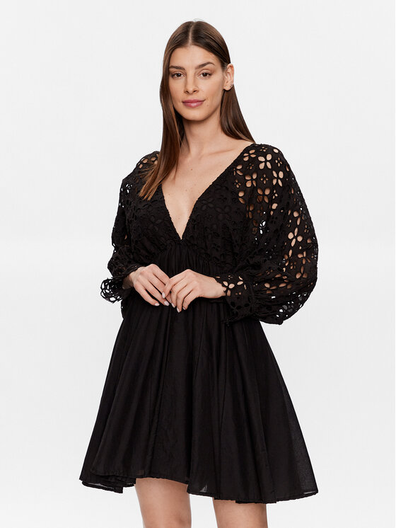 Iconique Vasarinė suknelė IC23 019 Juoda Regular Fit