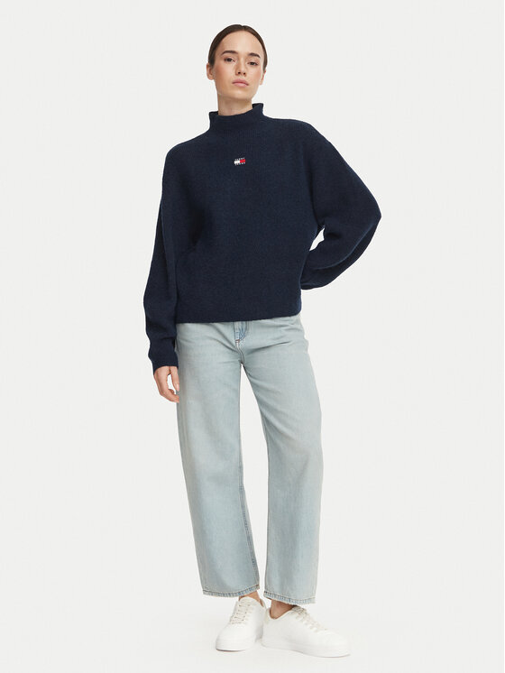 Tommy Jeans Tommy Jeans Пуловер Badge DW0DW23349 Тъмносин Relaxed Fit