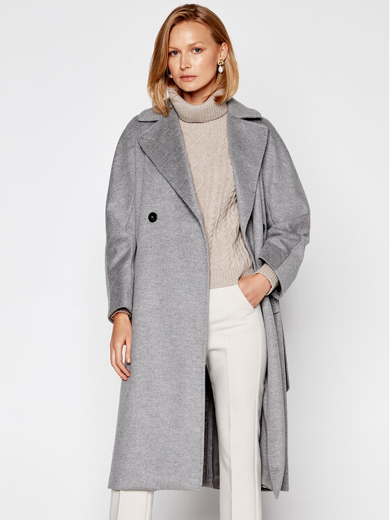 Weekend Max Mara Weekend Max Mara Palton de lână Resina 50160203 Gri Regular Fit