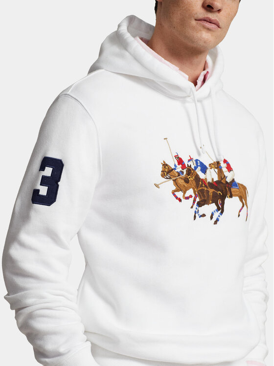 Polo Ralph Lauren Felpa 710935536001 Bianco Regular Fit Modivo