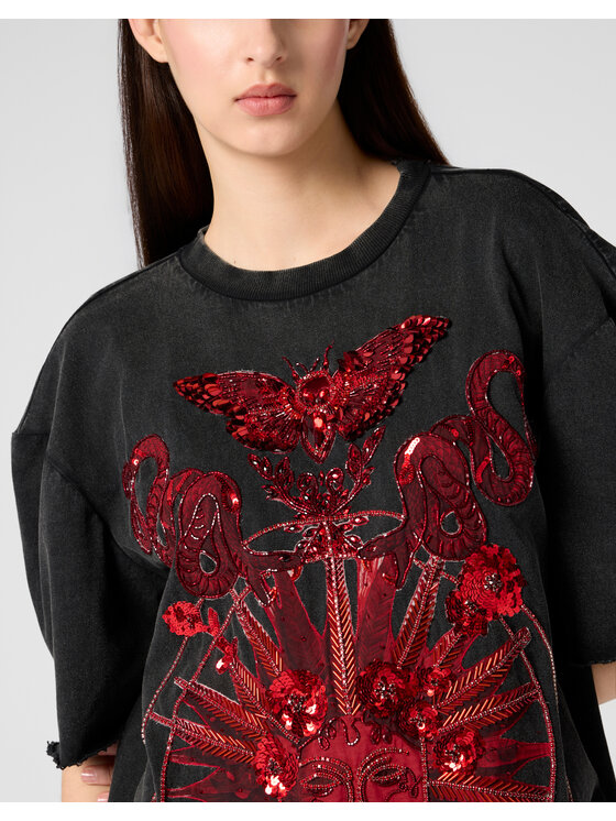 PHILIPP PLEIN PHILIPP PLEIN Sukienka codzienna 29836 Czarny Over Fit