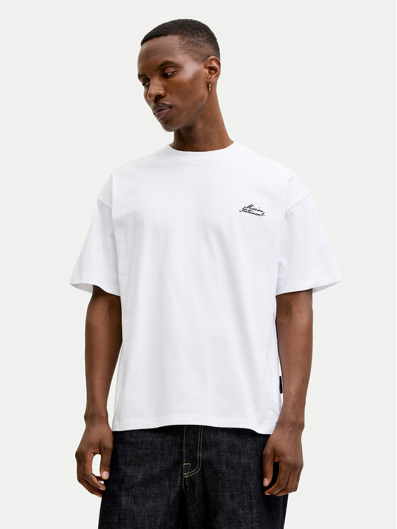 Jack & Jones Jack & Jones Тишърт Dust 12292982 Бял Loose Fit