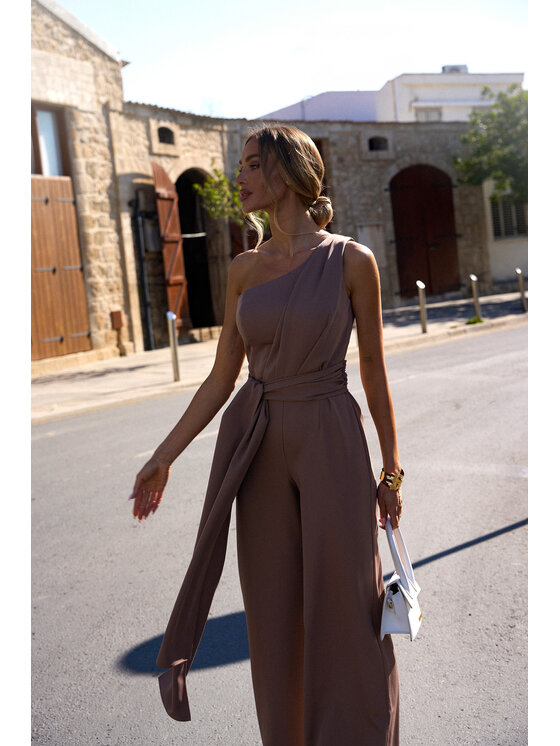 Made of Emotion Made of Emotion Jumpsuit M845 Marrone Sexy Straight Fit