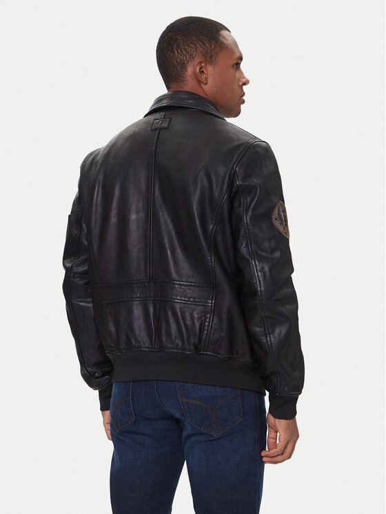 Milestone Milestone Шкіряна куртка Tom 531041 21070 Коричневий Regular Fit