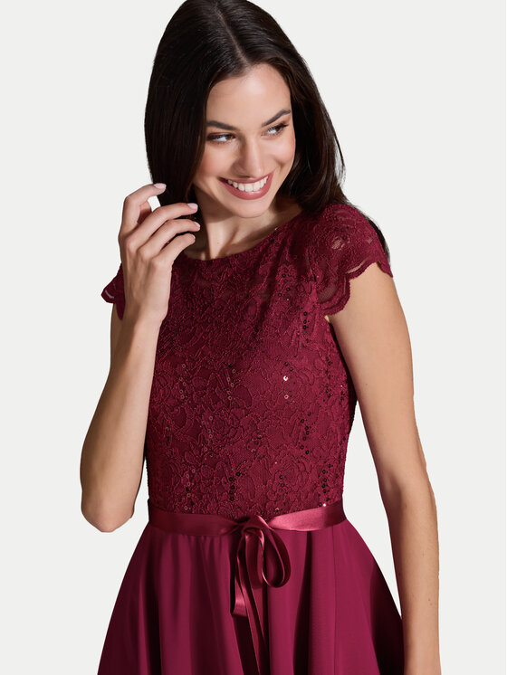 Swing Swing Sukienka koktajlowa 77760510 Bordowy Regular Fit