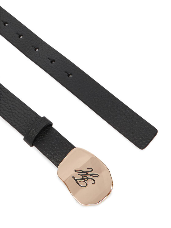 Tommy Hilfiger Tommy Hilfiger Ζώνη Th Plaque 2.5 Pebble AW0AW19152 Μαύρο