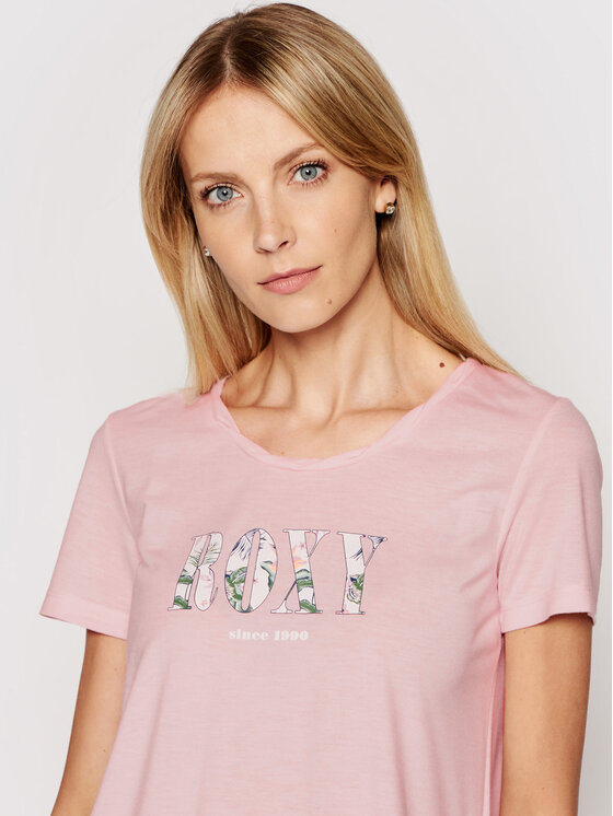 Roxy Roxy T-Shirt Chasing The Swell ERJZT05179 Różowy Regular Fit