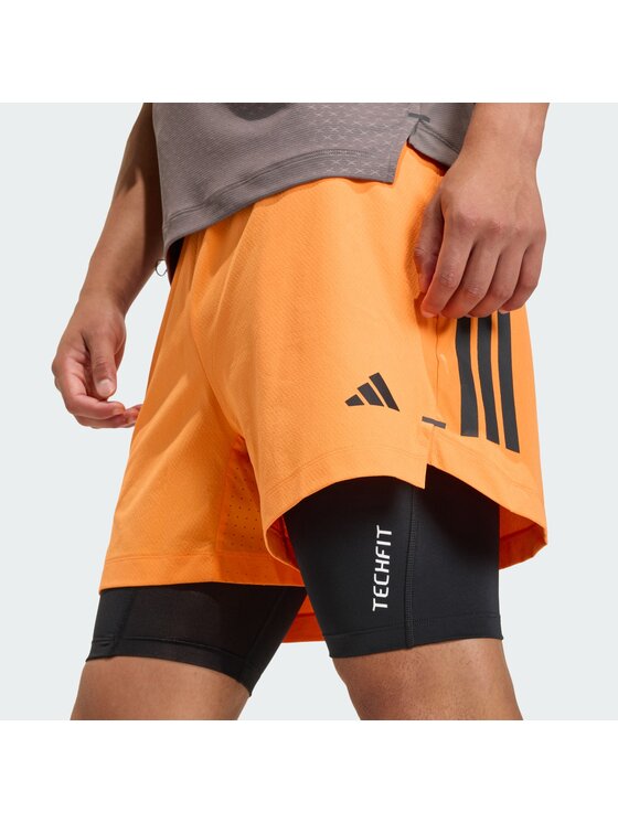 adidas adidas Sportshorts D4T PrimeLift 3 Stripes KA1197 Orange Regular Fit