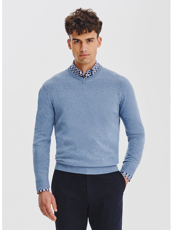 Pako Lorente Pako Lorente Sweter P25WB-2X-027 Niebieski Classic Fit