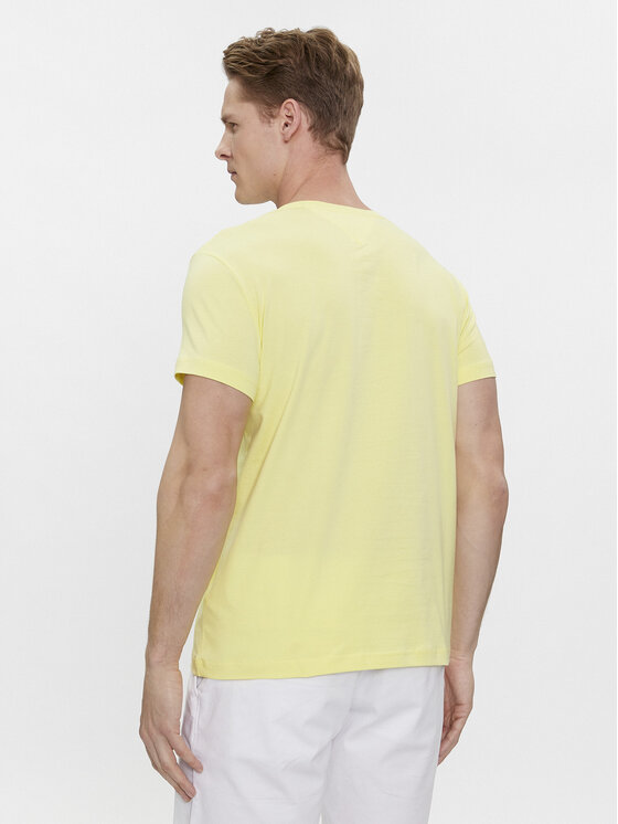 Tommy Hilfiger Tommy Hilfiger Majica Stretch Slim Fit Tee MW0MW10800 Rumena Slim Fit