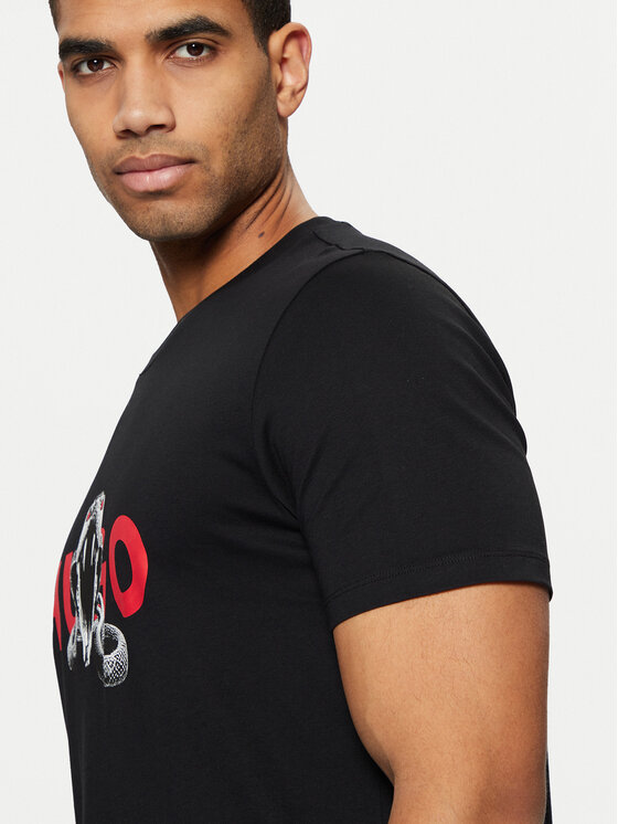 HUGO HUGO T-Shirt Deyladec 50530607 Czarny Regular Fit