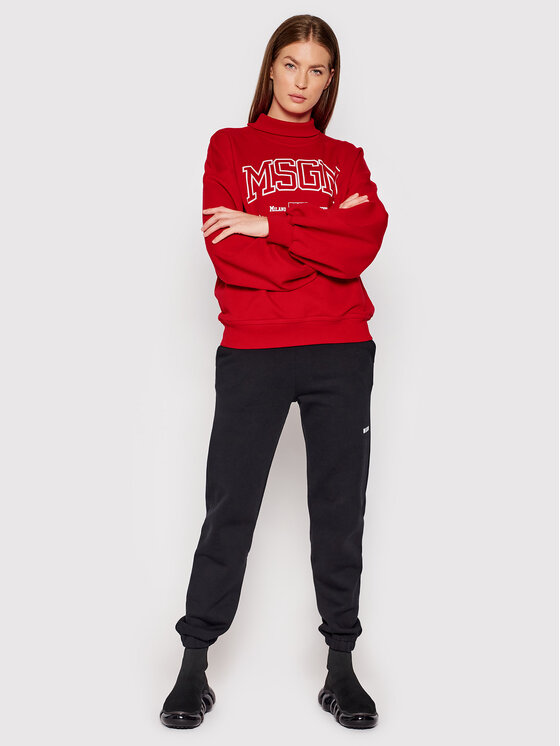 Felpa 3141MDM73 217799 Rosso Relaxed Fit