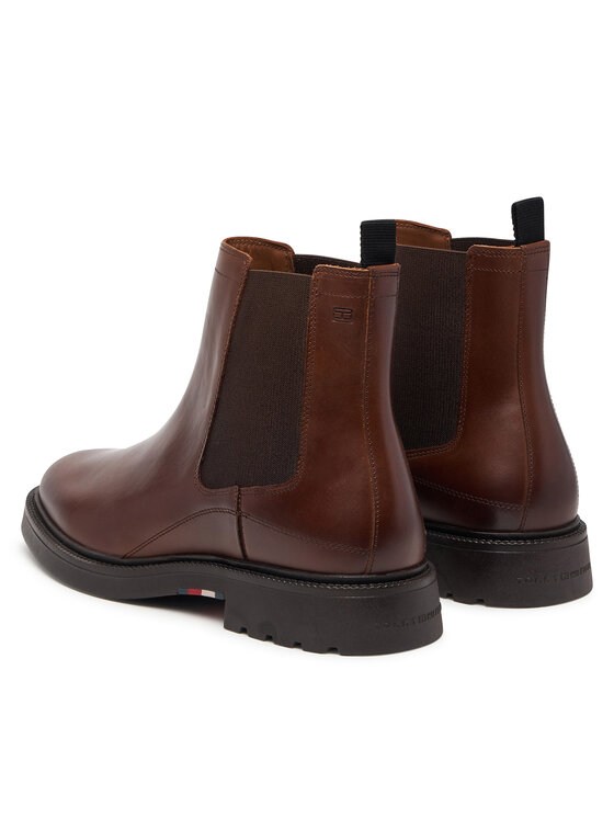 Tommy Hilfiger Tommy Hilfiger Chelsea cipele Corporate Casual Lth Chelsea FM0FM05966 Smeđa