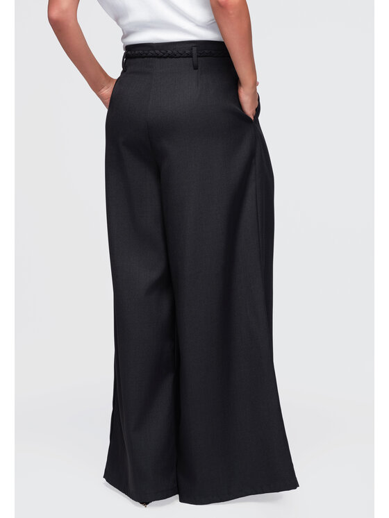 Ombre Ombre Spodnie materiałowe OW-PA-E0018 Czarny Relaxed Fit