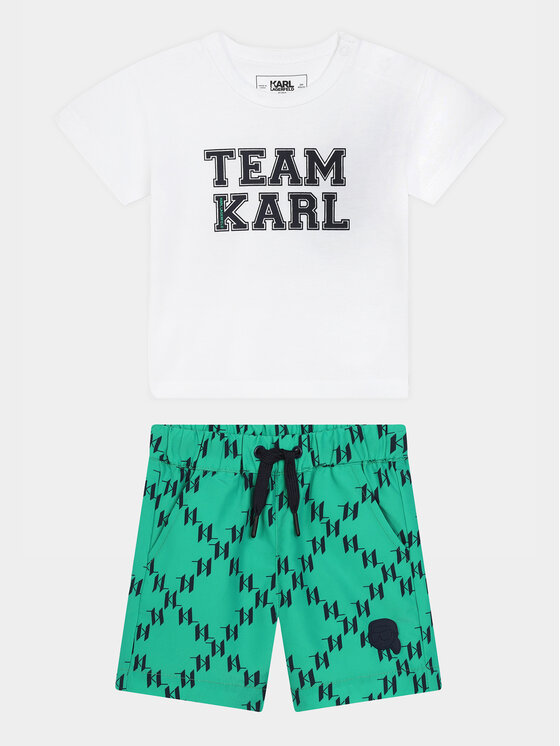 Karl Lagerfeld Kids Komplet Majica In Kratke Hlače Z30131 M Pisana Regular Fit