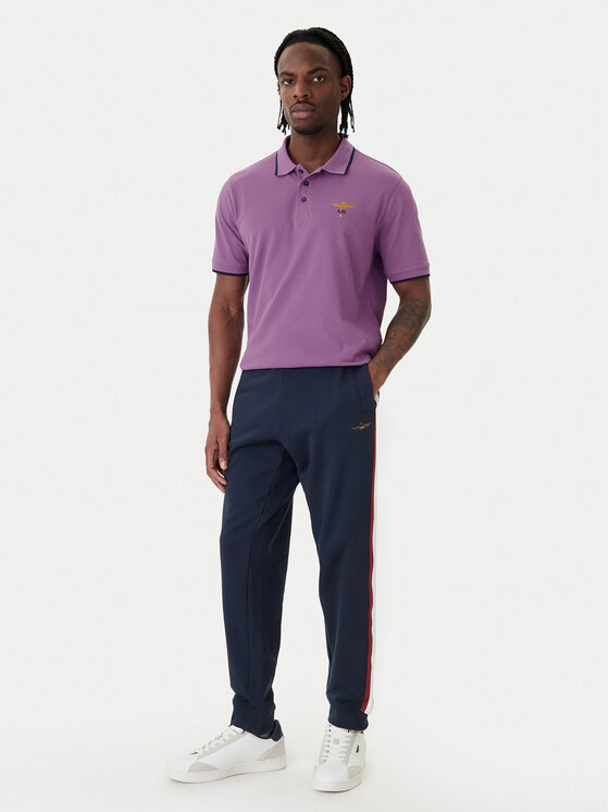 Aeronautica Militare Aeronautica Militare Polo 261PO1308UP00082 Fioletowy Regular Fit