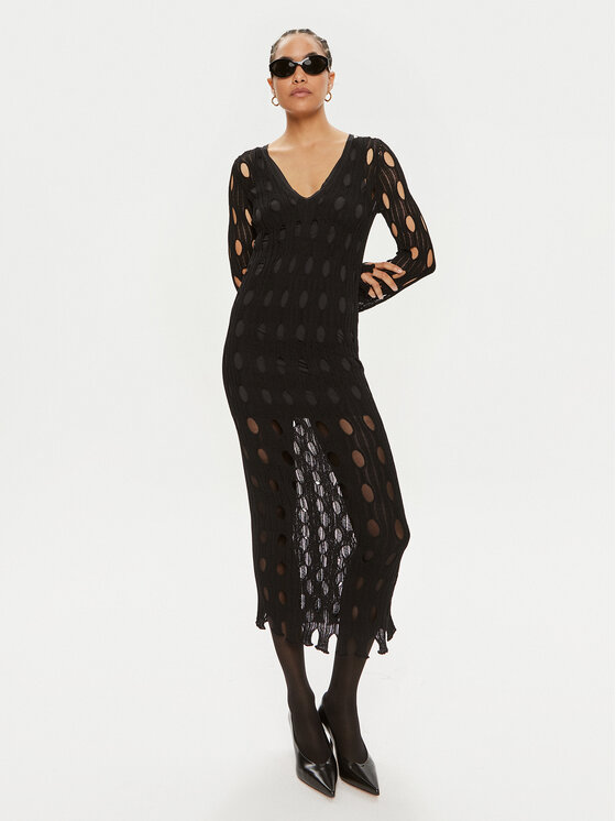 PINKO Pinko Kootud kleit Ring 103470 A1UN Must Slim Fit