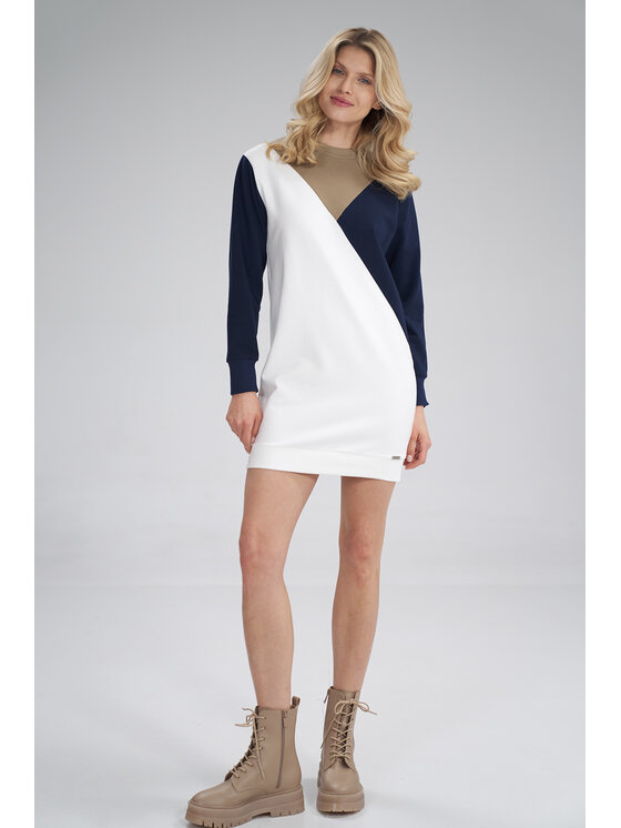 FIGL FIGL Sukienka codzienna M777 Beżowy A-Line Fit