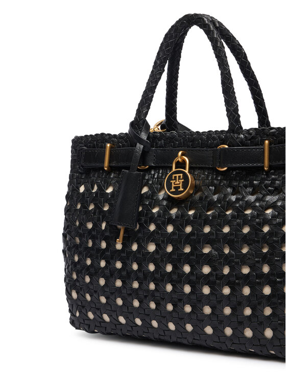 Tommy Hilfiger Tommy Hilfiger Borsetta American Icon Mini Tote Braided AW0AW18734 Nero