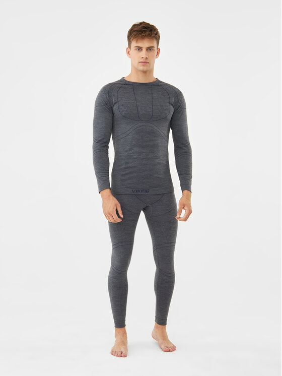 Viking Viking Komplet bielizny termoaktywnej Lan Pro Merino Szary