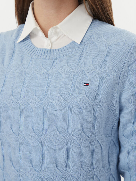 Tommy Hilfiger Tommy Hilfiger Sweter WW0WW43586 Niebieski jasny Regular Fit