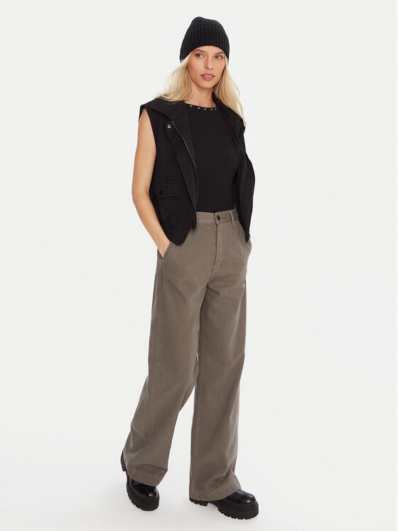 G-Star Raw G-Star Raw Bavlnené nohavice Deck 2.0 D26432-E078 Zelená Wide Leg