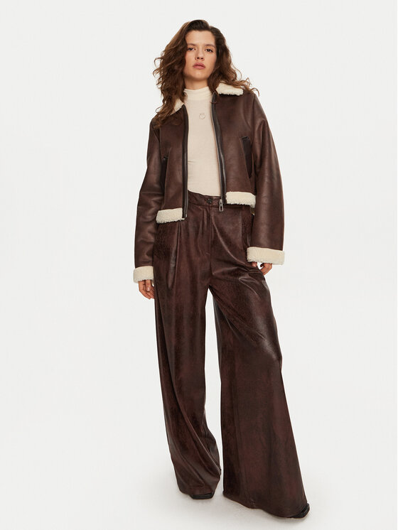 ONLY ONLY Μπουφάν από απομίμηση δέρματος Betty 15322046 Καφέ Regular Fit